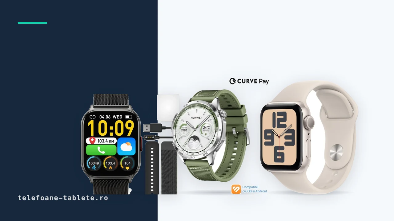 Trei ceasuri smart comparate: TechONE Wand Pro, Huawei Watch GT4 si Apple Watch SE