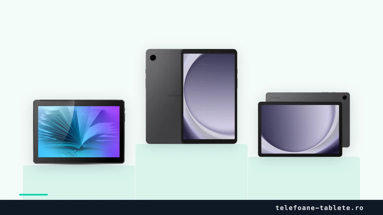 Trei tablete cu SIM comparate: Samsung Galaxy Tab A9+, Galaxy Tab A9 si Allview Viva H1003