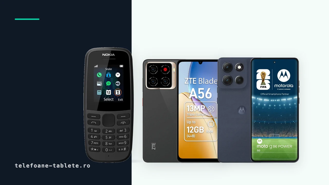 Nokia 105, ZTE Blade A56 si Motorola g86 Power