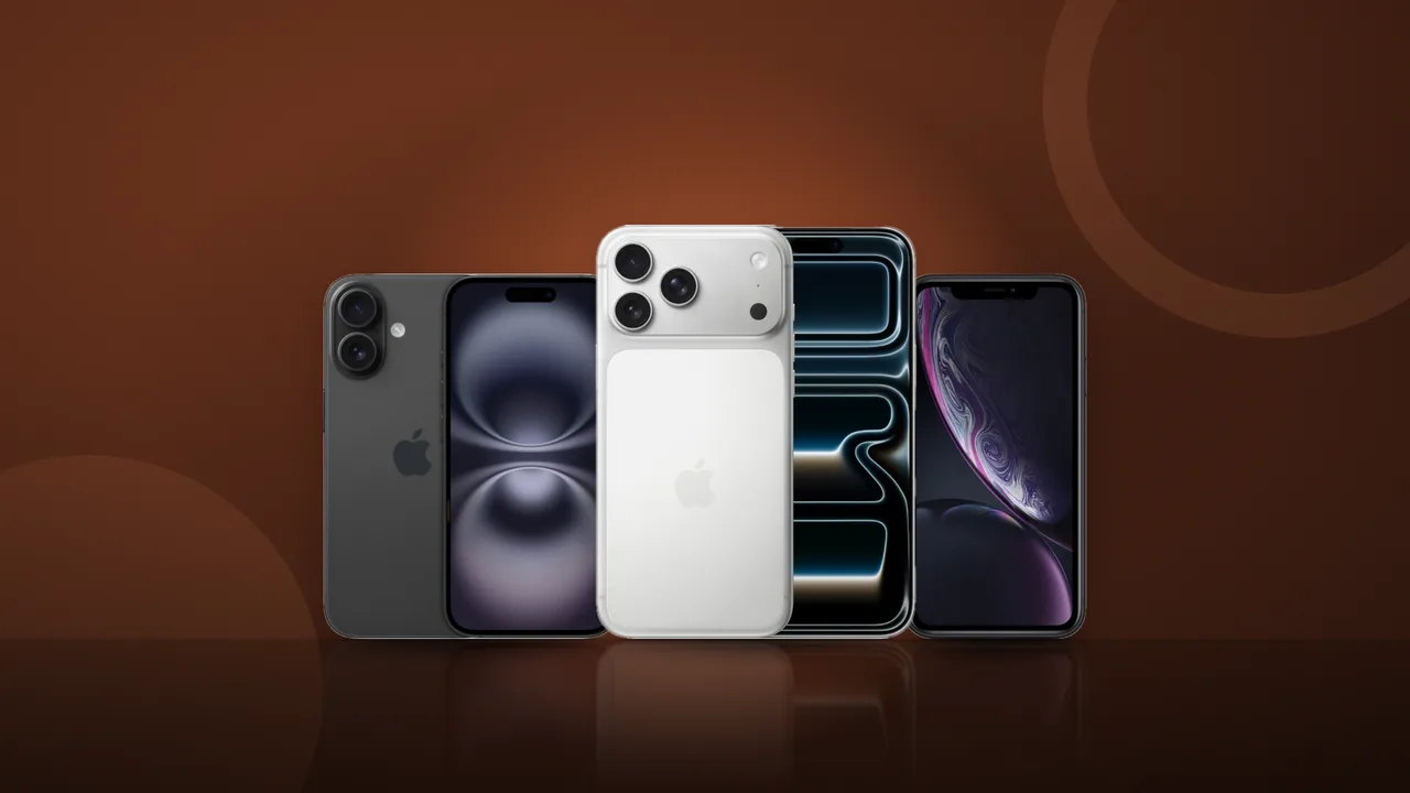 Patru telefoane iPhone comparate: iPhone 17 Pro Max, iPhone 16 si iPhone XR