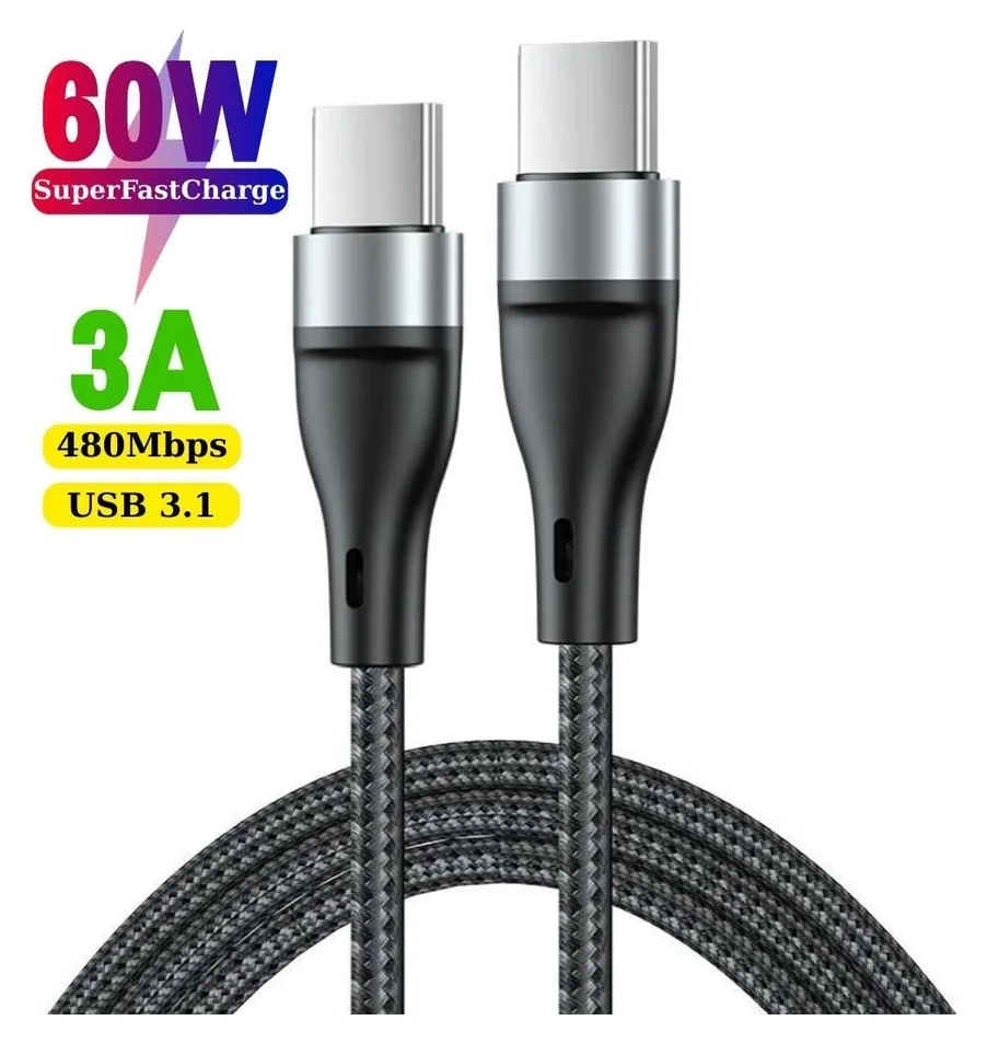 Cablu USB-C la USB-C, 60W, AHA PRINT