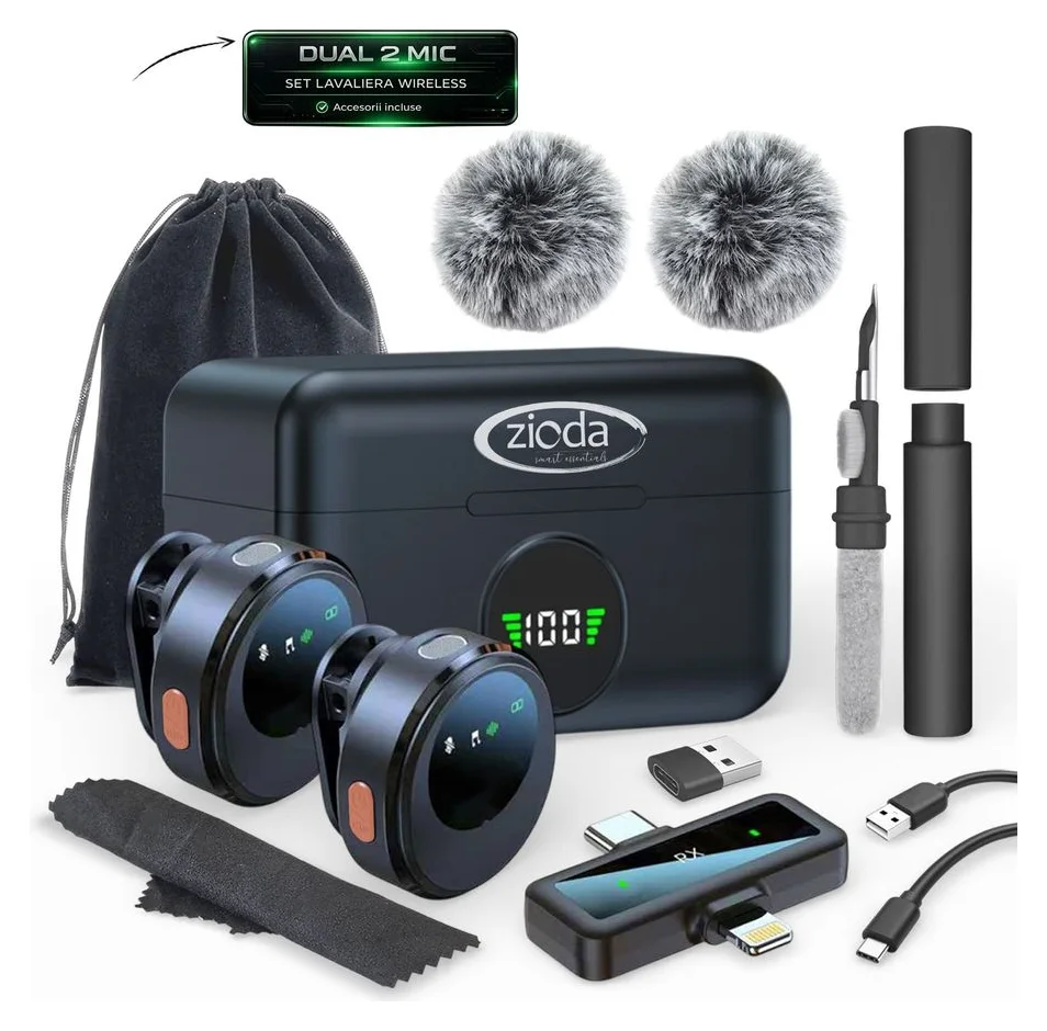 ZIODA, set de 2 lavaliere, conectivitate USB declarata corect